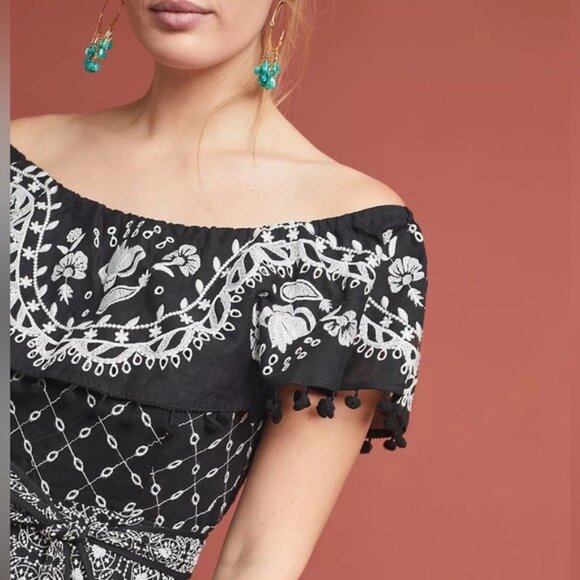 Anthropologie Marisol Off-The-Shoulder Dress Size 6 - Picture 3 of 16